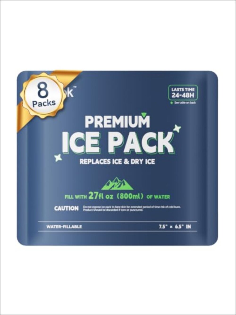 Reusable Ice Packs for Cooler Long Lasting Cold Freezer 8 Pack